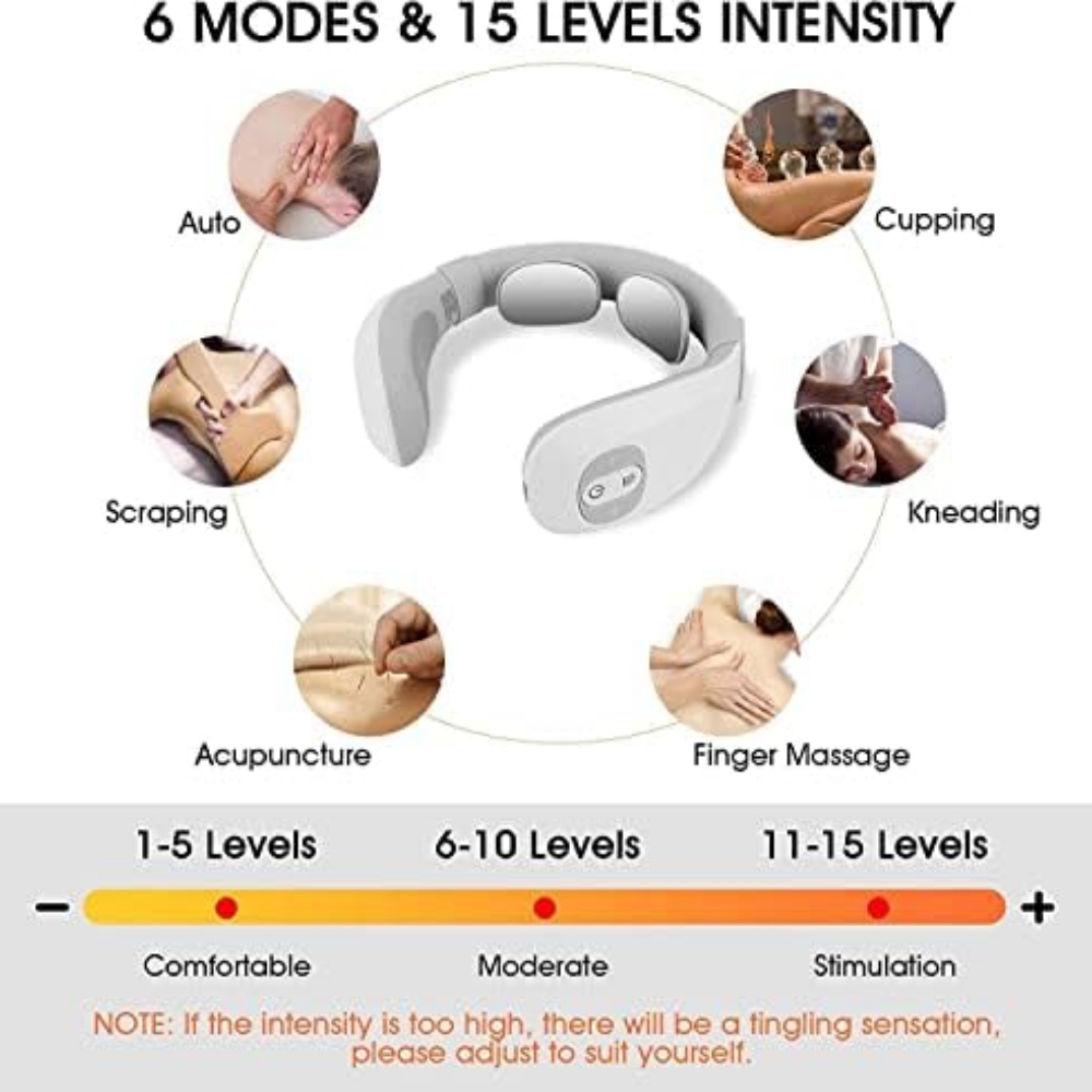 Electric Pulse Neck Massager for Pain Relief - 6 Modes, 15 Intensity Levels & Heating Function - Image 2