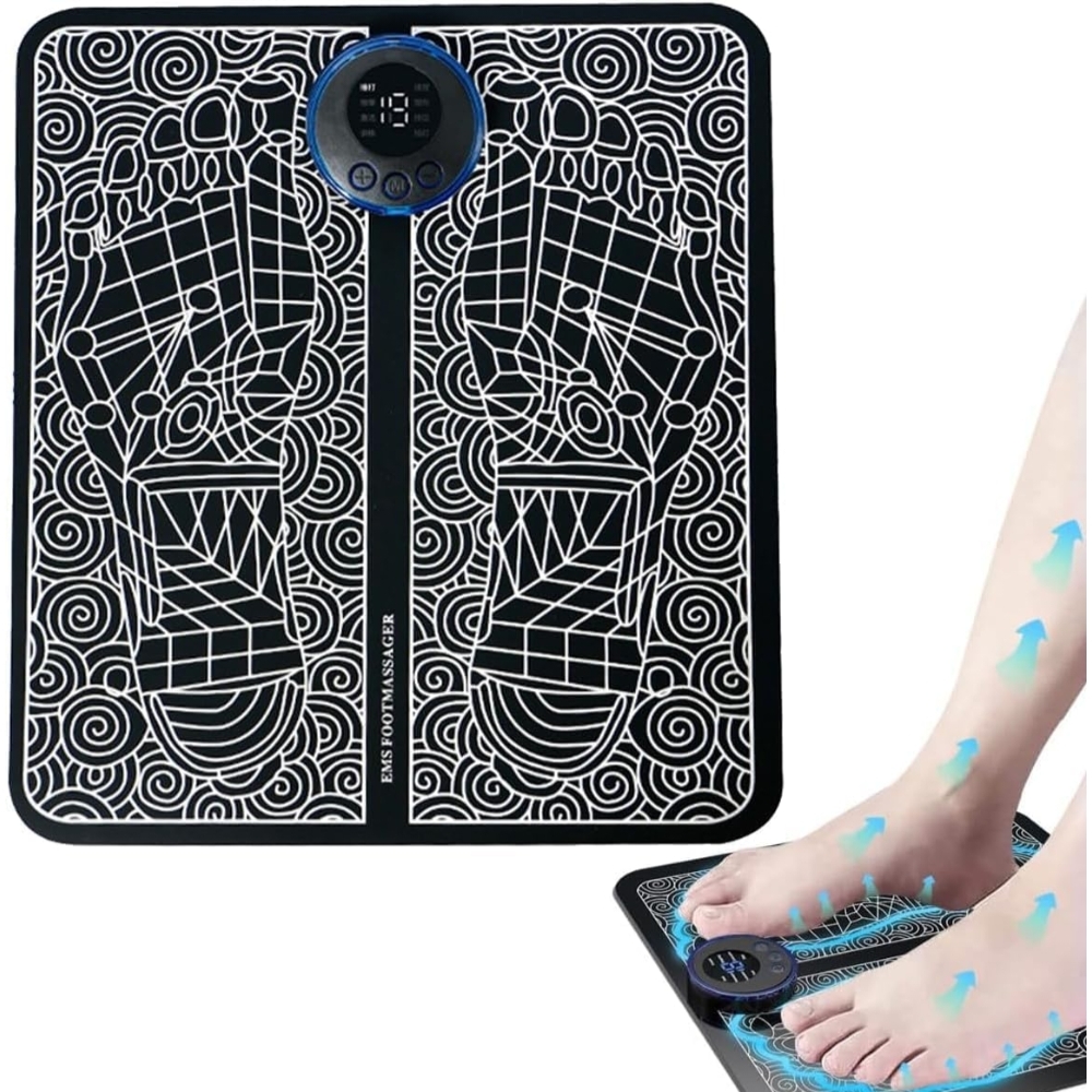 Portable EMS Foot Massager Pad for Muscle Stimulation & Pain Relief