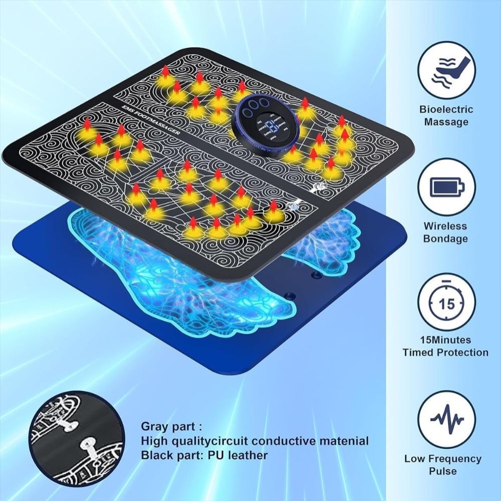 Portable EMS Foot Massager Pad for Muscle Stimulation & Pain Relief - Image 5