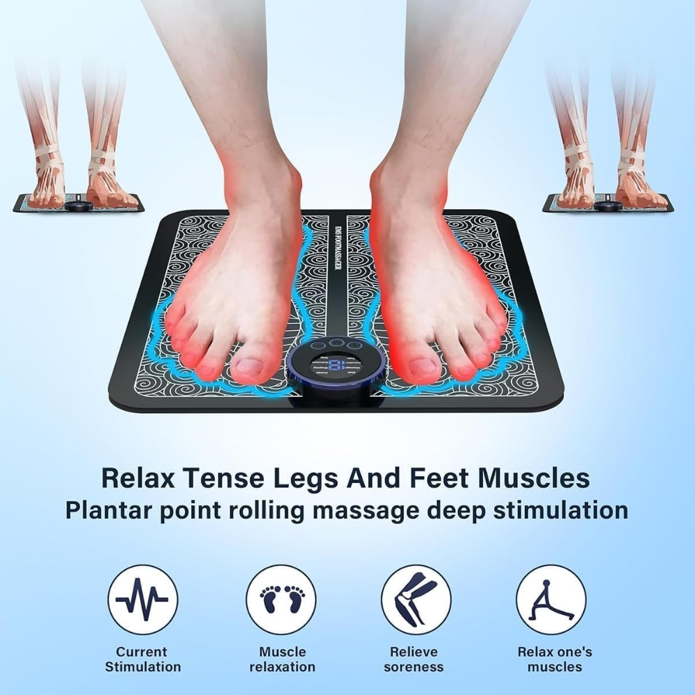 Portable EMS Foot Massager Pad for Muscle Stimulation & Pain Relief - Image 4
