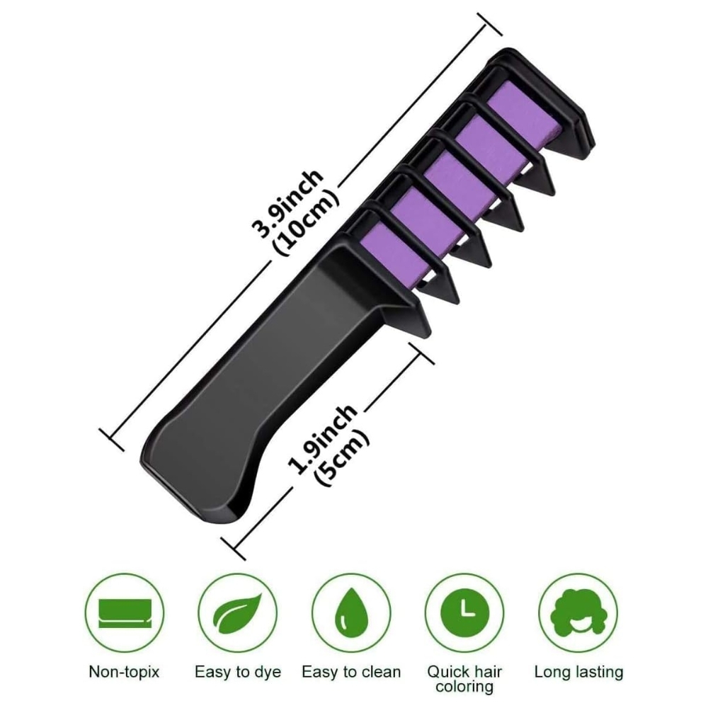 Hair Chalk Comb for Kids and Girls – Vibrant Temporary Hair Colors for Parties & Festivals - Image 7